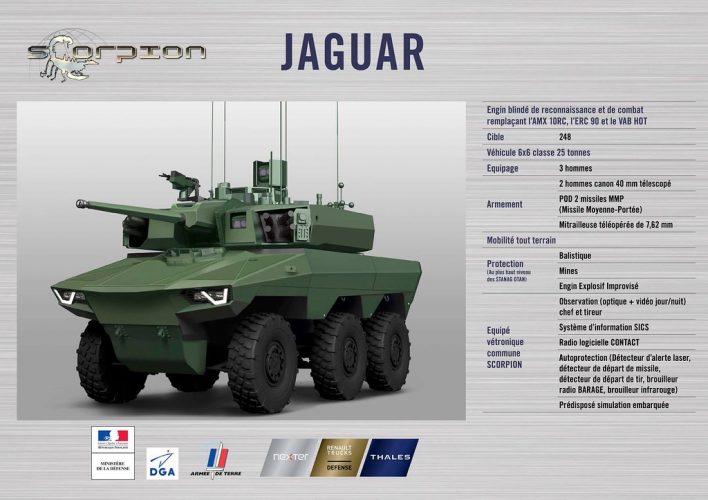 Jaguar futur véhicule blindé à roues de l'armée francaise